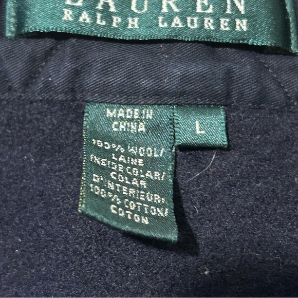 Ralph Lauren Wool 100% Navy Button Down 2 Elbow Patches Boys LG - Picture 6 of 10